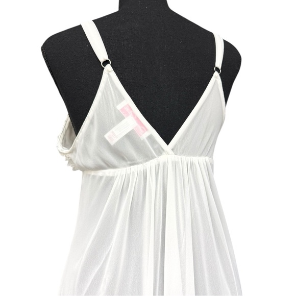 Vintage Oscar de la Renta Pink Label Ivory Babydoll Slip Dress Size Medium Y2K - Picture 7 of 12